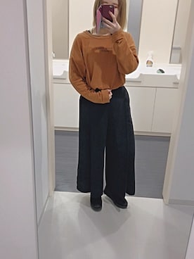 「JEANASIS（ジーナシス）のシンプルロゴBIGLS/773763（Tシャツ/カットソー）」を使った、to_mo#さん（レディース・159cm）の冬コーディネート