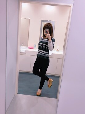 「UNIQLO（ユニクロ）のWOMEN ウルトラストレッチジーンズ（デニムパンツ）」を使った、to_mo#さん（レディース・159cm）の春コーディネート