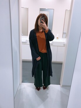 「JEANASIS（ジーナシス）のシンプルロゴBIGLS/773763（Tシャツ/カットソー）」を使った、to_mo#さん（レディース・159cm）の秋コーディネート