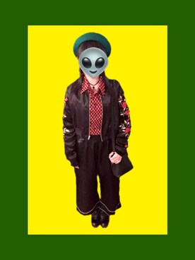 「HELL CAT PUNKS（ヘルキャットパンクス）のアイテム（帽子）」を使った、uさん（レディース・153cm）の冬コーディネート