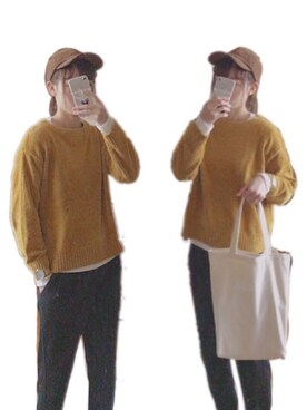 「Janiss（ジャニス）のアイテム（帽子）」を使った、maaaaさん（レディース・165cm）の秋コーディネート