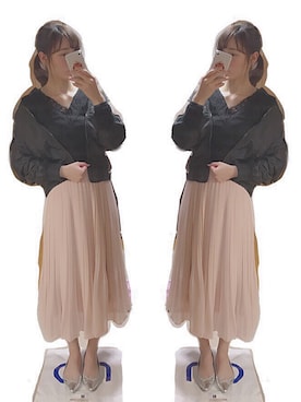 「黒×ピンク」｜「アイテム（バレエシューズ）」を使った、maaaaさん（レディース・165cm）の春コーディネート