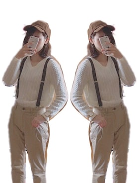 「コーデュロイキャップ」｜「アイテム（アナログ腕時計）」を使った、maaaaさん（レディース・165cm）の秋コーディネート