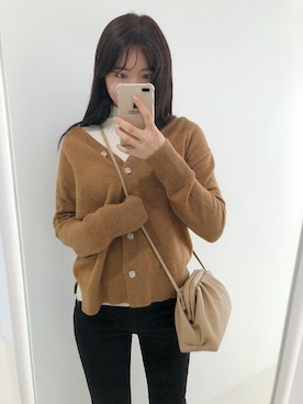 「アイテム（クラッチバッグ）」を使った、bymunirスタッフ-DYさん（レディース・170cm・20代）の冬コーディネート