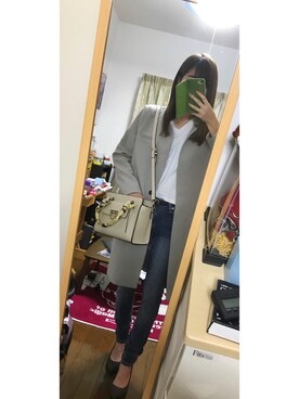 「My shawty（ﾏｲｼｬｳﾃｨｰ）のアイテム（ジャケット/アウター）」を使った、ひざきちゃんさん（レディース・160cm）の秋コーディネート