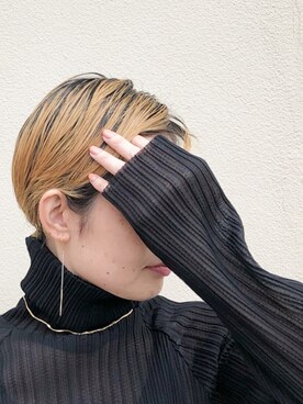 「leinwande（ラインヴァンド）のアイテム（Tシャツ/カットソー、ブラック系）」を使った、S\Wさん（レディース・153cm）の夏コーディネート