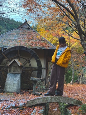 「トリーバーチ」｜「アイテム（ジャケット/アウター）」を使った、yu ☺︎さん（レディース・163cm）の秋コーディネート
