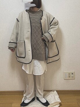 「w closet」｜「アイテム（ダウンジャケット/コート）」を使った、maaさん（レディース・153cm）の冬コーディネート