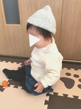 「着まわしコーデ」｜「アイテム（帽子）」を使った、haruさん（キッズ・80cm）の冬コーディネート