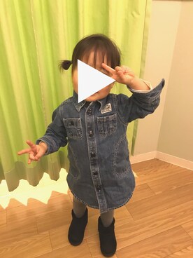 「BREEZE（ブリーズ）のアイテム（シャツワンピース）」を使った、haruさん（キッズ・90cm）の春コーディネート