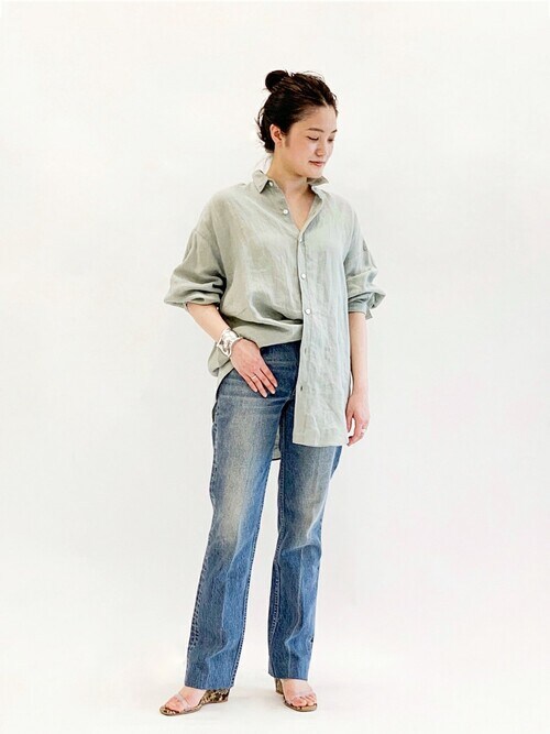 美品 Plage プラージュ アサvolumeシャツ リネン シャツ ホワイト プラージュ Plage 《予約》Linen Short シャツ （ホワイト