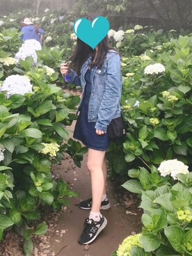 「flower」｜「アイテム（デニムジャケット）」を使った、Bonnieさん（レディース・159cm）の春コーディネート
