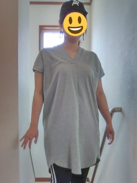 「レギンスコーデ」｜「アイテム（チュニック）」を使った、モコモコさん（レディース・160cm）の夏コーディネート