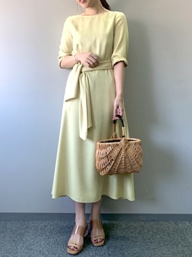 「Rouge vif（ルージュヴィフ）のアイテム（かごバッグ）」を使った、aoiさん（レディース・164cm）の春コーディネート