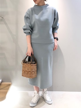 「Rouge vif（ルージュヴィフ）のアイテム（かごバッグ）」を使った、aoiさん（レディース・164cm）の春コーディネート