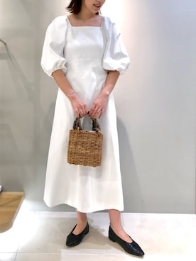 「Rouge vif（ルージュヴィフ）のアイテム（かごバッグ）」を使った、aoiさん（レディース・164cm）の春コーディネート