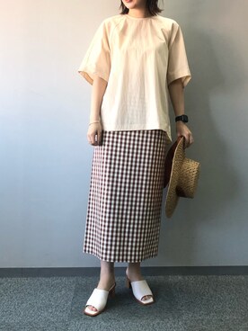 「Rouge vif（ルージュヴィフ）のアイテム（帽子）」を使った、aoiさん（レディース・164cm）の春コーディネート