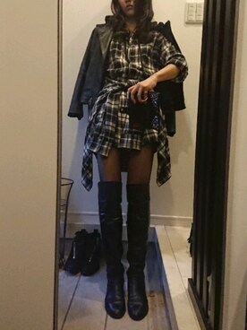 「JOURNAL STANDARD relume（ジャーナルスタンダード　レリューム）のアイテム（ライダースジャケット）」を使った、Ayanoooooさん（レディース・167cm）の春コーディネート