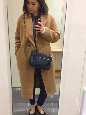 「Ungrid（アングリッド）のアイテム（ノーカラージャケット）」を使った、ayaさん（レディース・167cm）の冬コーディネート