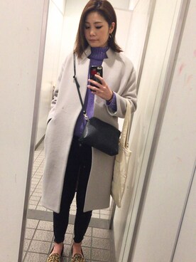 「URBAN RESEARCH（アーバンリサーチ）のアイテム（ノーカラージャケット）」を使った、ayaさん（レディース・167cm）の冬コーディネート
