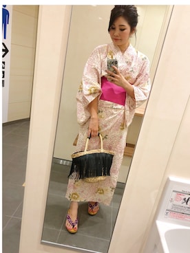 「しまむら（シマムラ）のアイテム（浴衣）」を使った、ayaさん（レディース・167cm）の秋コーディネート