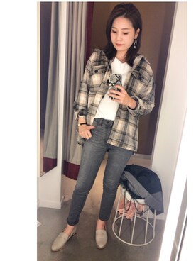 「H&M（エイチ・アンド・エム）のアイテム（ミリタリージャケット）」を使った、ayaさん（レディース・167cm）の秋コーディネート