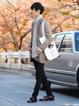 「CITYSHOP（シティーショップ）のアイテム（トートバッグ）」を使った、むさし君さん（メンズ・178cm）の秋コーディネート