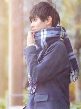 「タータンチェック」｜むさし君さん（メンズ・178cm）の冬コーディネート