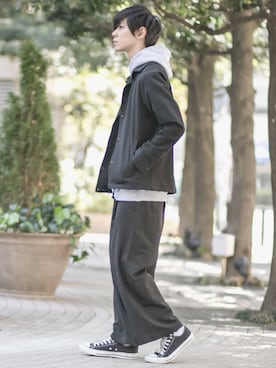 「オールスター」｜「アイテム（ブルゾン）」を使った、むさし君さん（メンズ・178cm）の春コーディネート