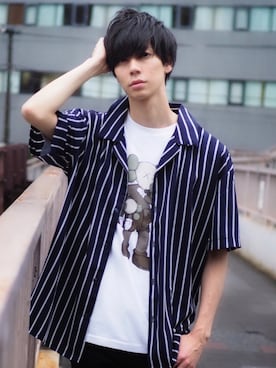 「カウズ」｜むさし君さん（メンズ・178cm）の夏コーディネート
