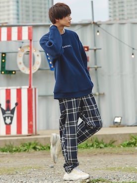 「KANGOL（カンゴール）のアイテム（スウェット）」を使った、むさし君さん（メンズ・178cm）の秋コーディネート