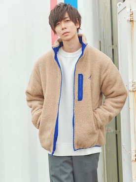 「KANGOL（カンゴール）のアイテム（ジャケット/アウター）」を使った、むさし君さん（メンズ・178cm）の秋コーディネート