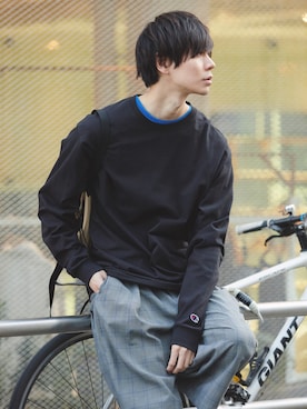 Tシャツ カットソー ブルー ネイビー 青色系 コーディネート Zozotown