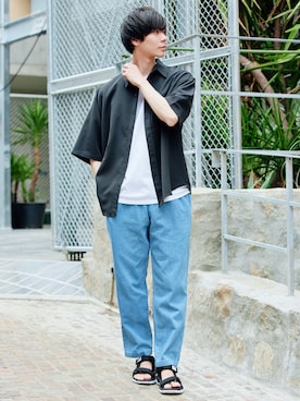 「AiRS（エアーズ）のアイテム」を使った、むさし君さん（メンズ・178cm）の夏コーディネート