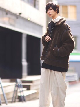 「KANGOL（カンゴール）のアイテム（ジャケット/アウター）」を使った、むさし君さん（メンズ・178cm）の秋コーディネート