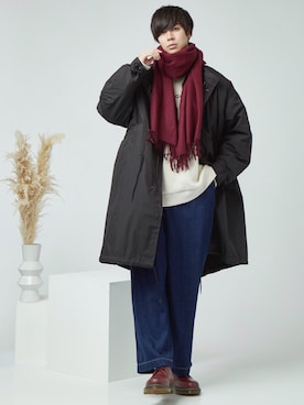 「KANGOL（カンゴール）のアイテム（スウェット）」を使った、むさし君さん（メンズ・178cm）の冬コーディネート