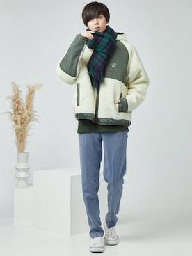 「Mark Gonzales（マーク・ゴンザレス）のアイテム（ブルゾン）」を使った、むさし君さん（メンズ・178cm）の冬コーディネート