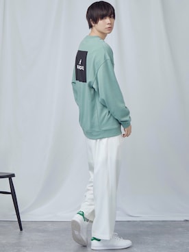 「KANGOL（カンゴール）のアイテム（スウェット）」を使った、むさし君さん（メンズ・178cm）の冬コーディネート