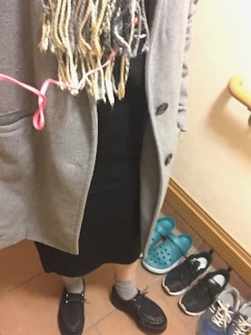 「刺繍」｜「アイテム（チェスターコート）」を使った、nakamuraさん（レディース・156cm）の冬コーディネート