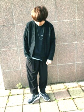 「Lui's（ルイス）のアイテム（ノーカラージャケット）」を使った、hyknsさん（メンズ・171cm）の春コーディネート