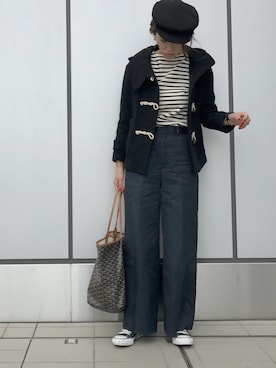 「MACPHEE（マカフィー）のアイテム（ダッフルコート）」を使った、chieさん（レディース・163cm）の冬コーディネート