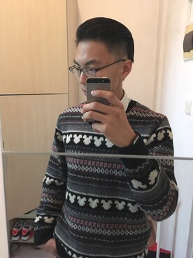 「UNIQUE（ユニーク）のアイテム」を使った、想不出好名字的蓝哥さん（メンズ・180cm）の冬コーディネート