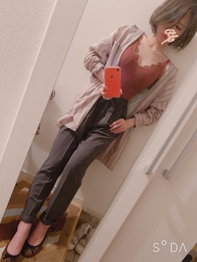 「ビッグシャツ」｜「アイテム（キャミソール）」を使った、tayaさん（レディース・154cm）の春コーディネート