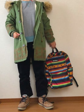 「チチカカ」｜「アイテム（モッズコート）」を使った、おジェバ☺︎さん（レディース・153cm）の秋コーディネート