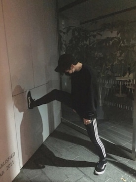 「HARE（ハレ）のウルトラBIGスウェット(HARE)（スウェット、ブラック系）」を使った、ST_TSY98さん（メンズ・174cm）の秋コーディネート