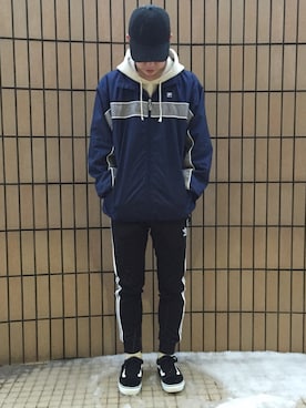 「newhattan（ニューハッタン）のWEGO/NEWHATTAN LOWキャップ（キャップ、ブラック系）」を使った、ST_TSY98さん（メンズ・174cm）の冬コーディネート