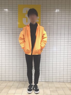 「Gosha Rubchinskiy（ゴーシャラブチンスキー）のアイテム（ナイロンジャケット）」を使った、ST_TSY98さん（メンズ・174cm）の冬コーディネート