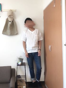 「SHIPS JET BLUE（シップスジェットブルー）のアイテム（デニムパンツ）」を使った、swさん（メンズ・170cm）の夏コーディネート