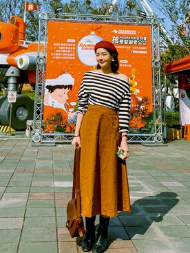 「STARMIMI（スターミミ）のアイテム」を使った、yi さん（レディース・160cm）の冬コーディネート