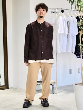 「foot the coacher（フットザコーチャー）のアイテム（ローファー）」を使った、Yさん（メンズ・169cm）の春コーディネート